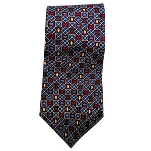 Vintage Oscar De La Renta 100% Silk Couture Collection Multi Color Modern Tie‎